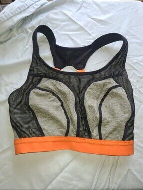 28G Bravissimo Sports Bra Orange Accent with Black Grey Lining
